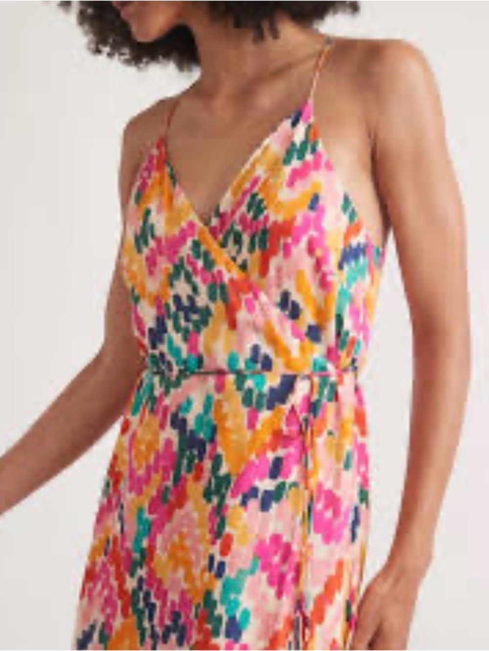 Marine Layer Emma wrap Abstract Midi Wrap Skirt in Pink, Orange, Green, Blue